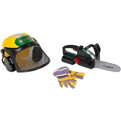 Theo Klein Bosch Set Leñador, con Motosierra, Casco Forestal y Guantes, Sonido Realista y luz Intermitente, Producto con Licencia Oficial, Juguete para niños a Partir de 3 años Theo Klein Bosch Set Leñador, con Motosierra, Casco Forestal y Guantes, Sonido Realista y luz Intermitente, Producto con Licencia Oficial, Juguete para niños a Partir de 3 años