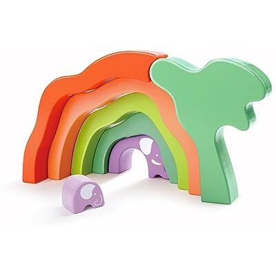 Hape Apilable Safari de Elefantes Juguete Educativo de Madera Estimula la Imaginación y Habilidades Motoras A Partir de 12 Meses Hape Apilable Safari de Elefantes Juguete Educativo de Madera Estimula la Imaginación y Habilidades Motoras A Partir de 12 Meses