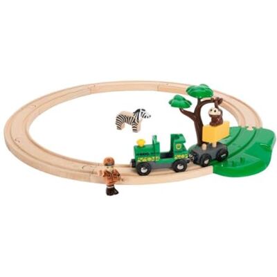 Brio Set de Inicio Ferracarril Safari, Ferrocarriles, Set de Construcción de Madera, Tren Juguete, Juguetes Niños 3 Años o más, Juegos Educativos 3 Años Brio Set de Inicio Ferracarril Safari, Ferrocarriles, Set de Construcción de Madera, Tren Juguete, Juguetes Niños 3 Años o más, Juegos Educativos 3 Años