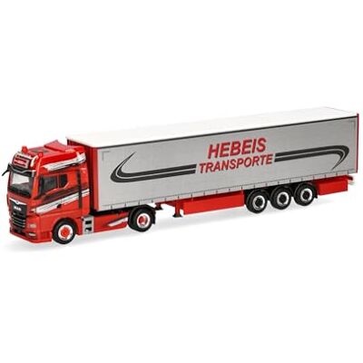 Herpa Miniatura del camión Man TGX GX tractora con Lona corredera Hebeis Transporte, Escala 1/87, maqueta de colleción, modelismo, Modelo aleman, Figura plástico Herpa Miniatura del camión Man TGX GX tractora con Lona corredera Hebeis Transporte, Escala 1/87, maqueta de colleción, modelismo, Modelo aleman, Figura plástico