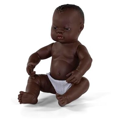 Miniland – Muñeca bebé recién Nacido Africana Niña de Vinilo Suave de 40cm con rasgos étnicos y sexuado para el Aprendizaje de la Diversidad con Suave y Agradable Perfume. Miniland – Muñeca bebé recién Nacido Africana Niña de Vinilo Suave de 40cm con rasgos étnicos y sexuado para el Aprendizaje de la Diversidad con Suave y Agradable Perfume.