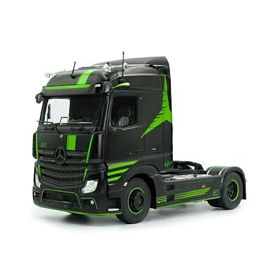 Solido Mercedes Benz Actros R5 Italian Collection 2021 Diecast Modelo camión Tractor, camión de Larga Distancia detallado con diseño Personalizado, Cabina Negra con Rayas Verdes, 1:24 Solido Mercedes Benz Actros R5 Italian Collection 2021 Diecast Modelo camión Tractor, camión de Larga Distancia detallado con diseño Personalizado, Cabina Negra con Rayas Verdes, 1:24