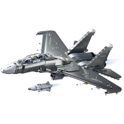 Sluban M38-B1273 Modelo de avión de combate militar (48,3 cm, incluye 2 figuras de piloto y cocodrilo), color gris Sluban M38-B1273 Modelo de avión de combate militar (48,3 cm, incluye 2 figuras de piloto y cocodrilo), color gris