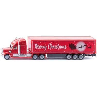 Siku , Camión de Navidad Freightliner, 1:87, Metal/plástico, Rojo/Blanco, camión de Juguete para niños, impresión Festiva, Ruedas engomadas Siku , Camión de Navidad Freightliner, 1:87, Metal/plástico, Rojo/Blanco, camión de Juguete para niños, impresión Festiva, Ruedas engomadas
