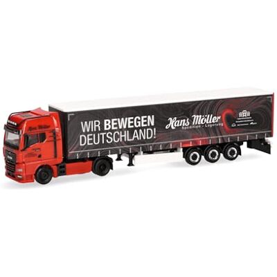 Herpa camión en Miniatura Man TGX GX tráiler con Lona Hans Möller/Movemos Alemania, Miniatura a Escala 1:87, Pieza de colección, Fabricado en Alemania, plástico Herpa camión en Miniatura Man TGX GX tráiler con Lona Hans Möller/Movemos Alemania, Miniatura a Escala 1:87, Pieza de colección, Fabricado en Alemania, plástico