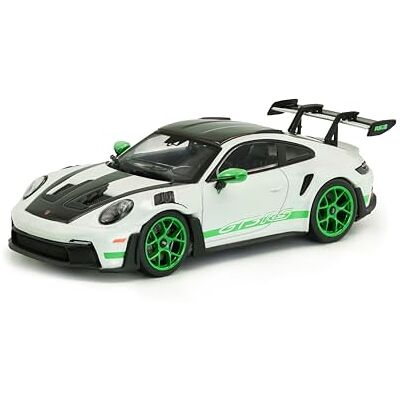 Solido Porsche 911 992 GT3 RS 2023 – Diecast – Modelo de Coche Moderno 911 con ala Trasera Grande, aerodinámica Detallada y Llantas Deportivas, Color Blanco con Detalles Verdes, 1:43 Solido Porsche 911 992 GT3 RS 2023 – Diecast – Modelo de Coche Moderno 911 con ala Trasera Grande, aerodinámica Detallada y Llantas Deportivas, Color Blanco con Detalles Verdes, 1:43