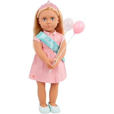 Our Generation Brenna, muñeca de cumpleaños con Vestido Rosa Muñeca de 46 cm con vestido rosa, tiara, banda de cumpleaños, Brenna, Celebración de cumpleaños, Juego de vestir, 5 años y + Our Generation Brenna, muñeca de cumpleaños con Vestido Rosa Muñeca de 46 cm con vestido rosa, tiara, banda de cumpleaños, Brenna, Celebración de cumpleaños, Juego de vestir, 5 años y +