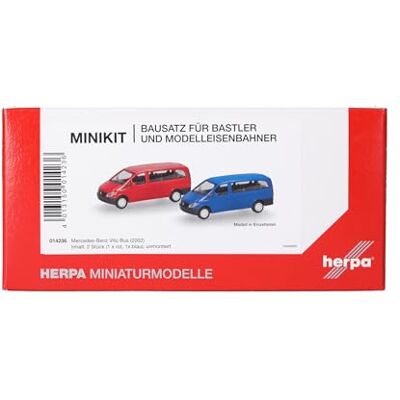 Herpa Kit de Modelo MiniKit Mercedes-Benz Vito autobús (W639 / 2003), Rojo y Azul Ultramar (2 Unidades), Escala 1/87, maqueta de colección, modelismo, Modelo alemán, Figura plástico Herpa Kit de Modelo MiniKit Mercedes-Benz Vito autobús (W639 / 2003), Rojo y Azul Ultramar (2 Unidades), Escala 1/87, maqueta de colección, modelismo, Modelo alemán, Figura plástico
