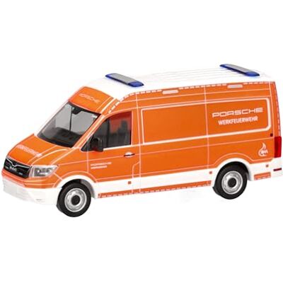 Herpa Modelo reducido Coche Man TGE furgón Techo Alto Servicio de Bomberos Porsche Stuttgart, Miniatura a Escala 1:87, Pieza de colección, Made in Germany, plástico Herpa Modelo reducido Coche Man TGE furgón Techo Alto Servicio de Bomberos Porsche Stuttgart, Miniatura a Escala 1:87, Pieza de colección, Made in Germany, plástico