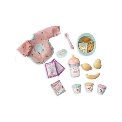 Nenuco Set de Comiditas con Accesorios para una Dieta Sana y Equilibrada, Incluye Babero Completo, Biberón, Fruta, Plato con Cuchara, Botecitos y Polvitos para Papilla, Famosa () Nenuco Set de Comiditas con Accesorios para una Dieta Sana y Equilibrada, Incluye Babero Completo, Biberón, Fruta, Plato con Cuchara, Botecitos y Polvitos para Papilla, Famosa ()
