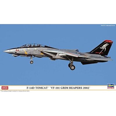 Hasegawa 1/72 F-14D Tomcat VF-101 Grim Reapers 2002 Kit de maquetas de construcción, multicolor Hasegawa 1/72 F-14D Tomcat VF-101 Grim Reapers 2002 Kit de maquetas de construcción, multicolor