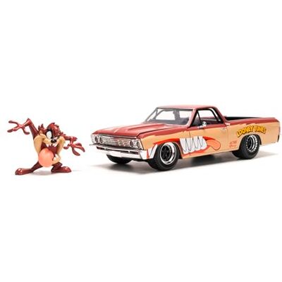 Jada Toys Looney Tunes Taz & 1967 Chevrolet EL Camino Chevy Modelo Chevy (19 cm) con Figura del Diablo de Tasmania (5 cm), Juego de Juguetes de Metal para Adultos y niños a Partir de 8 años Jada Toys Looney Tunes Taz & 1967 Chevrolet EL Camino Chevy Modelo Chevy (19 cm) con Figura del Diablo de Tasmania (5 cm), Juego de Juguetes de Metal para Adultos y niños a Partir de 8 años