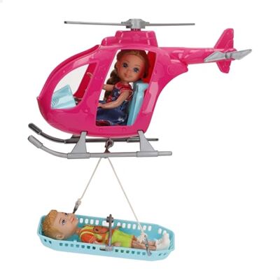 ColorBaby Bella Holidays Set de Rescate con helicóptero Rosa, muñeca, muñeco y Camilla, Diseño Interactivo con Cabina Abierta y Cuerda, Recomendado a Partir de 3 años, Fomenta la imaginación () ColorBaby Bella Holidays Set de Rescate con helicóptero Rosa, muñeca, muñeco y Camilla, Diseño Interactivo con Cabina Abierta y Cuerda, Recomendado a Partir de 3 años, Fomenta la imaginación ()