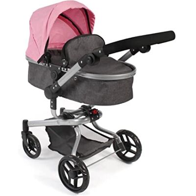 Bayer Chic 2000 Yolo Cochecito para muñecas 2 en 1 para niños de 4 a 8 años, Color Gris Antracita y Rosa Bayer Chic 2000 Yolo Cochecito para muñecas 2 en 1 para niños de 4 a 8 años, Color Gris Antracita y Rosa