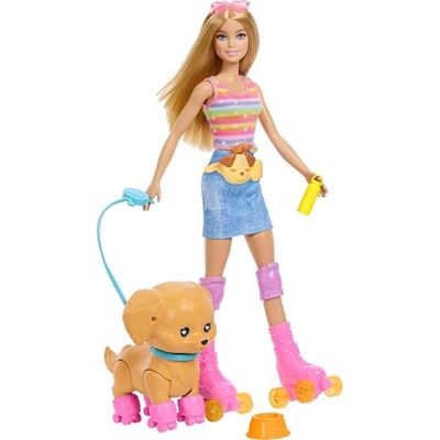 Barbie Mascotas Patina y Corre Muñeca con Perrito Rubio Perrito patinador, correa, patines a juego, gafas de sol y accesorios, Barbie Mascotas Patina y Corre Muñeca con Perrito Rubio Perrito patinador, correa, patines a juego, gafas de sol y accesorios,
