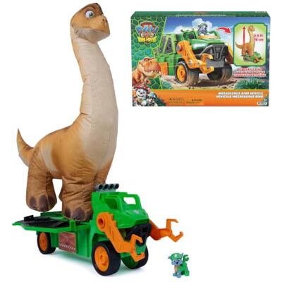 Paw Patrol : The Dino Movie, vehículo de Dinosaurio Megasaurus con Dinosaurio Inflable de 76,2 cm y Figura de acción de Rocky, Juguetes para niños y niñas preescolares, a Partir de 3 años Paw Patrol : The Dino Movie, vehículo de Dinosaurio Megasaurus con Dinosaurio Inflable de 76,2 cm y Figura de acción de Rocky, Juguetes para niños y niñas preescolares, a Partir de 3 años