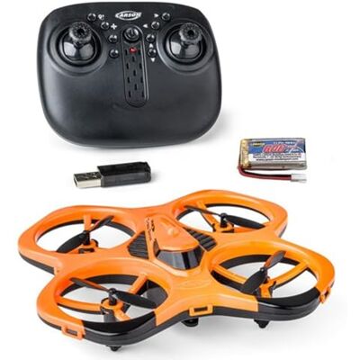 Carson Cyber Drone IR RTF Quadcopter RC con Flip 360°, Modo Headless, Estabilización Giroscópica, Iluminación LED, Drone Control remoto, Naranja Carson Cyber Drone IR RTF Quadcopter RC con Flip 360°, Modo Headless, Estabilización Giroscópica, Iluminación LED, Drone Control remoto, Naranja