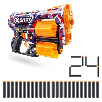XSHOT Skins Dread, Malice, Foam Dart Blaster (24 Darts) Air Pocket Dart Technology, Major Brand Compatible, Toy Foam Dart Blaster for Kids, Teens, Adults, Frustration Free Packaging XSHOT Skins Dread, Malice, Foam Dart Blaster (24 Darts) Air Pocket Dart Technology, Major Brand Compatible, Toy Foam Dart Blaster for Kids, Teens, Adults, Frustration Free Packaging