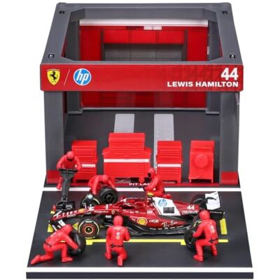 Bburago Fórmula Race Scuderia Ferrari SF-25 Pit Pass Paddock Set a Escala 1:43 (2025), Hamilton #44 Bburago Fórmula Race Scuderia Ferrari SF-25 Pit Pass Paddock Set a Escala 1:43 (2025), Hamilton #44