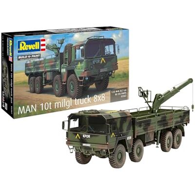 Revell Man 10t milgl 8x8 Truck escala 1:35 Kit de modelo de plástico sin construir/sin pintar Revell Man 10t milgl 8x8 Truck escala 1:35 Kit de modelo de plástico sin construir/sin pintar
