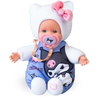 Nenuco Cute Kuromi, Mini Muñecos Bebé de 15 cm, Cuerpo Blandito y Vestido con un Diseño de los Personajes de Hello Kitty, Chupete Personalizado, Colecciona los Modelos, Famosa () Nenuco Cute Kuromi, Mini Muñecos Bebé de 15 cm, Cuerpo Blandito y Vestido con un Diseño de los Personajes de Hello Kitty, Chupete Personalizado, Colecciona los Modelos, Famosa ()