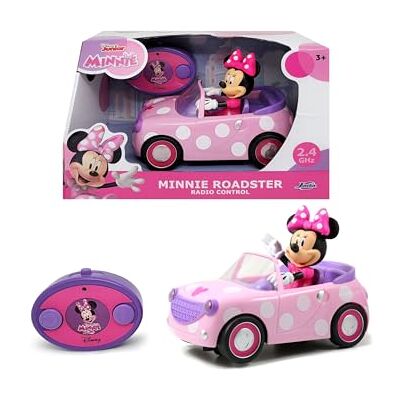 Jada , Vehiculo Radio Control Minnie Mouse Roadster 19 cm, Coche teledirigido descapotable Rosa con Lunares,Incluye Figura Fija de Minnie, Mando fácil de Usar 2,4 GHz y 27 MHz, +3 años () Jada , Vehiculo Radio Control Minnie Mouse Roadster 19 cm, Coche teledirigido descapotable Rosa con Lunares,Incluye Figura Fija de Minnie, Mando fácil de Usar 2,4 GHz y 27 MHz, +3 años ()