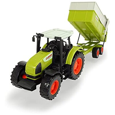 Dickie Toys - Tractor CLAAS Ares- Tractor Grande con Remolque basculante, 57 cm, Ruedas de Giro Libre, Partes móviles, A Partir de 3 años Dickie Toys - Tractor CLAAS Ares- Tractor Grande con Remolque basculante, 57 cm, Ruedas de Giro Libre, Partes móviles, A Partir de 3 años