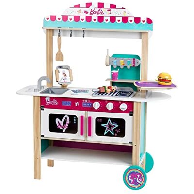 Theo Klein 7329 Cocina de Madera, Barbie Restaurante Tipo bistró, Madera (MDF), con Accesorios de bistró incluidos, Dimensiones: 94 cm x 32 cm x 106 cm, Juguete para niños a Partir de Tres años Theo Klein 7329 Cocina de Madera, Barbie Restaurante Tipo bistró, Madera (MDF), con Accesorios de bistró incluidos, Dimensiones: 94 cm x 32 cm x 106 cm, Juguete para niños a Partir de Tres años