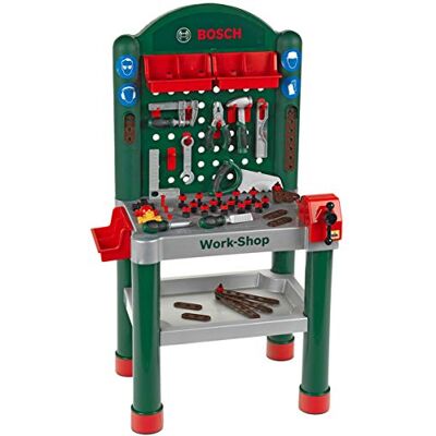 Theo Klein Bosch Workshop I 79 parts , Work Surface with Learning Function I Toy for Children Aged 3 Years and up Theo Klein Bosch Workshop I 79 parts , Work Surface with Learning Function I Toy for Children Aged 3 Years and up