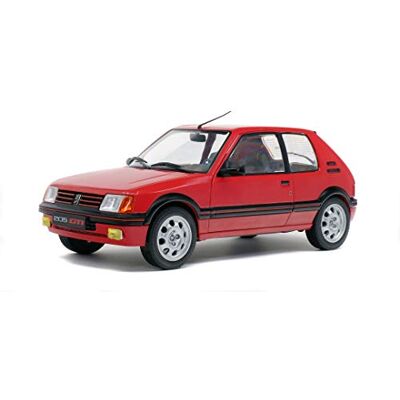 Solido S1801702 Peugeot 205 GTI MK1 1985 Coche en Miniatura, Escala 1:18, Color Rojo, Unisex niños. Solido S1801702 Peugeot 205 GTI MK1 1985 Coche en Miniatura, Escala 1:18, Color Rojo, Unisex niños.
