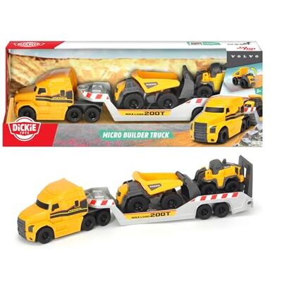 Dickie Toys Camión Mack Tráiler de Juguete, Gama Volvo Series, con Luz y Sonido, Ruedas de Giro Libre, Incluye 1 Remolque y 2 Vehículos de Obra, Apto para Niños y Niñas a Partir de 3 Años 41 cm Dickie Toys Camión Mack Tráiler de Juguete, Gama Volvo Series, con Luz y Sonido, Ruedas de Giro Libre, Incluye 1 Remolque y 2 Vehículos de Obra, Apto para Niños y Niñas a Partir de 3 Años 41 cm