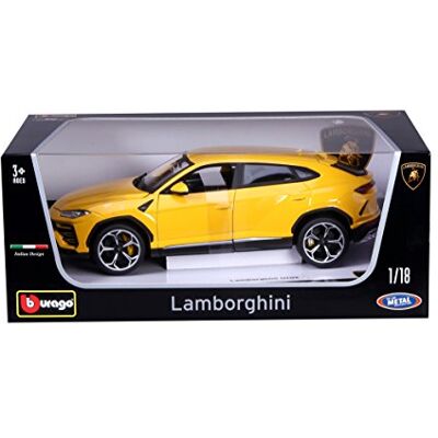 Bburago Lamborghini Urus, Coche de Metal Fundido a Escala 1:18, Amarillo, a Partir de 3 años Bburago Lamborghini Urus, Coche de Metal Fundido a Escala 1:18, Amarillo, a Partir de 3 años