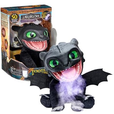 Famosa Puppetronic Real FX Toothless Peluche de Destentao de Cómo Entrenar a tu Dragón, Marioneta Electrónica de 30 cm, +50 Reacciones y Sonidos, Efectos de Humo y Fuego, 6+ años, () Famosa Puppetronic Real FX Toothless Peluche de Destentao de Cómo Entrenar a tu Dragón, Marioneta Electrónica de 30 cm, +50 Reacciones y Sonidos, Efectos de Humo y Fuego, 6+ años, ()