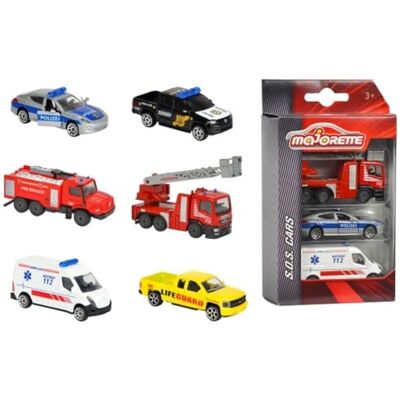 Majorette S.O.S. Team 3 vehicles multicolour , color/modelo surtido Majorette S.O.S. Team 3 vehicles multicolour , color/modelo surtido