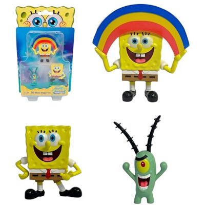 Bizak Bob Esponja Pack 3 Figuras Blister, muñecos coleccionables de 5 cm, Surtidos Diferentes con Personajes de la Serie, Juguete Ideal para Fans () Bizak Bob Esponja Pack 3 Figuras Blister, muñecos coleccionables de 5 cm, Surtidos Diferentes con Personajes de la Serie, Juguete Ideal para Fans ()