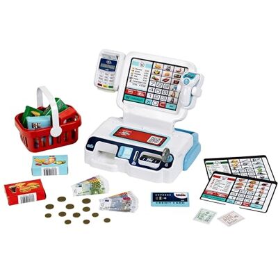 Theo Klein Caja autoservicio I Escáner con luz y Sonido I Pantalla con 3 Temas I Cesta de la Compra, Dinero para Jugar y Mucho más. I Juguete para niños a Partir de 3 años Theo Klein Caja autoservicio I Escáner con luz y Sonido I Pantalla con 3 Temas I Cesta de la Compra, Dinero para Jugar y Mucho más. I Juguete para niños a Partir de 3 años