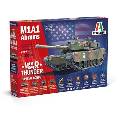 Italeri 1:35 M1A1 Abrams War Thunder réplica Fiel, modelismo, Kit de plástico, Manualidades, Hobby, encolado, modelismo, ensamblaje, sin Pintar, Militar Italeri 1:35 M1A1 Abrams War Thunder réplica Fiel, modelismo, Kit de plástico, Manualidades, Hobby, encolado, modelismo, ensamblaje, sin Pintar, Militar