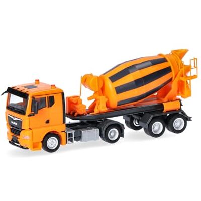 Herpa Miniatura del camión Man TGX GN camión hormigonera con semirremolque 2 Ejes/2 Ejes, Naranja Municipal, Escala 1/87, maqueta de colección, modelismo, Modelo alemán, Figura plástico Herpa Miniatura del camión Man TGX GN camión hormigonera con semirremolque 2 Ejes/2 Ejes, Naranja Municipal, Escala 1/87, maqueta de colección, modelismo, Modelo alemán, Figura plástico