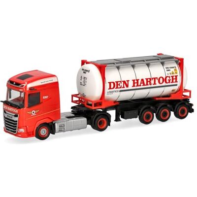 Herpa Miniatura del camión DAF XG tráiler con contenedor Intercambiable Den Hartogh (Países Bajos), Escala 1/87, maqueta de colección, modelismo, Modelo alemán, Figura plástico Herpa Miniatura del camión DAF XG tráiler con contenedor Intercambiable Den Hartogh (Países Bajos), Escala 1/87, maqueta de colección, modelismo, Modelo alemán, Figura plástico