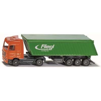 Siku Camión con semirremolque volquete, Lona Desmontable, 1:87, Metal/Plástico, Verde/Naranja Siku Camión con semirremolque volquete, Lona Desmontable, 1:87, Metal/Plástico, Verde/Naranja