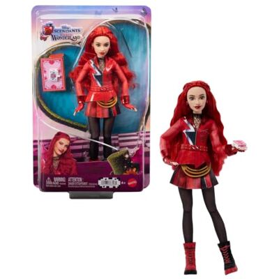 Mattel Disney Descendants: Wicked Wonderland, Muñeca Red Muñeca hija de la Reina de Corazones con conjunto extraíble y cartas, inspirada en la película, Mattel Disney Descendants: Wicked Wonderland, Muñeca Red Muñeca hija de la Reina de Corazones con conjunto extraíble y cartas, inspirada en la película,