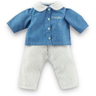 Corolle – Conjunto de Blusa y pantalón a Rayas, Ropa para muñeca Ma 36 cm, a Partir de 3 años, Corolle – Conjunto de Blusa y pantalón a Rayas, Ropa para muñeca Ma 36 cm, a Partir de 3 años,