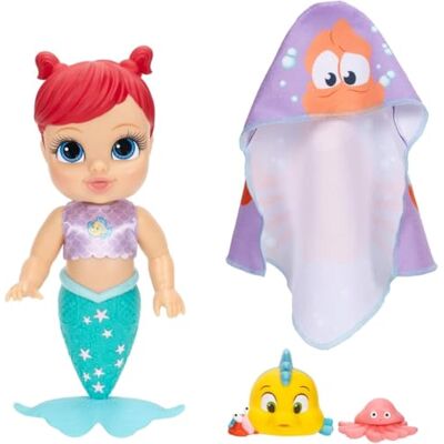 Disney Muñeca Ariel Princess para la Hora del baño, 30 cm / 12", Jakks Pacific, Cambia de Color al Contacto con el Agua, Incluye lanzadores de Agua de Flounder y Medusa, Toalla de Sebastián Disney Muñeca Ariel Princess para la Hora del baño, 30 cm / 12", Jakks Pacific, Cambia de Color al Contacto con el Agua, Incluye lanzadores de Agua de Flounder y Medusa, Toalla de Sebastián