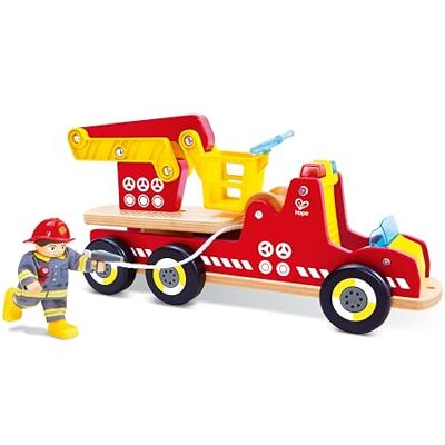 Hape Camión de Bomberos con iluminación y Sirena con Figura de Bombero – Coche de Juguete – Camión de Bomberos con Escalera giratoria y Accesorios – Juguete de Madera para niños a Partir de 2 años Hape Camión de Bomberos con iluminación y Sirena con Figura de Bombero – Coche de Juguete – Camión de Bomberos con Escalera giratoria y Accesorios – Juguete de Madera para niños a Partir de 2 años