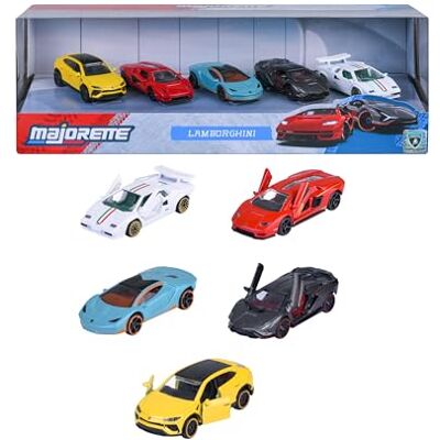 Majorette Set de 5 Coches Lamborghini 7,5 cm Caja Decorada de Colección Vehículos de Juguete de Metal Fundido Licencia Oficial A Partir de 3 Años (8502105001) Majorette Set de 5 Coches Lamborghini 7,5 cm Caja Decorada de Colección Vehículos de Juguete de Metal Fundido Licencia Oficial A Partir de 3 Años (8502105001)