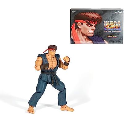 Jada - Street Fighter II, Figura Evil Ryu Edición Especial, Deluxe; Figura Articulada 15cm, Con Manos y Cabezas Intercambiables, Accesorios y 20 Puntos Articulados (253255070) Jada - Street Fighter II, Figura Evil Ryu Edición Especial, Deluxe; Figura Articulada 15cm, Con Manos y Cabezas Intercambiables, Accesorios y 20 Puntos Articulados (253255070)