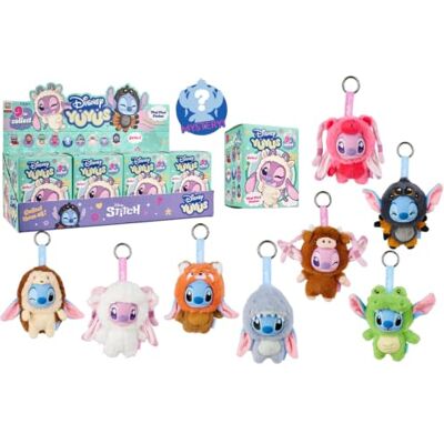 Simba Disney YuYus Stitch y Angel Blind Box, Colgante Charm, +1 9 diseños para coleccionar; cabeza de vinilo y cuerpo de peluche; mosquetón incluido; figura misteriosa; 12 cm Simba Disney YuYus Stitch y Angel Blind Box, Colgante Charm, +1 9 diseños para coleccionar; cabeza de vinilo y cuerpo de peluche; mosquetón incluido; figura misteriosa; 12 cm