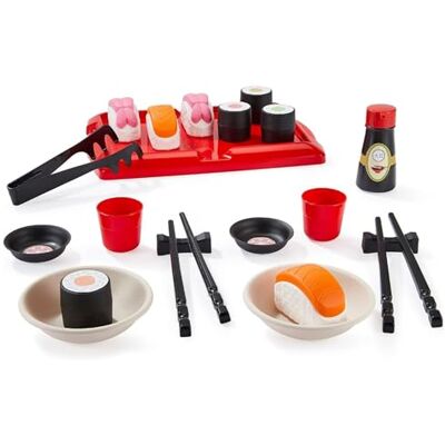 Ecoiffier - Box con todo lo necesario para simular una comida con shushi: platos, palillos, salsa de soja (760000) Ecoiffier - Box con todo lo necesario para simular una comida con shushi: platos, palillos, salsa de soja (760000)