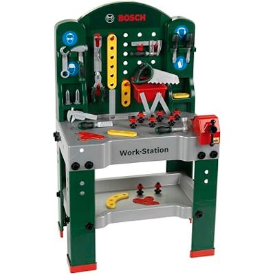 Theo Klein 8580 Bosch Work Station I 44 parts I Workbench incl Work Surface with Learning Function I Toy for Children Aged 3 Years and up Theo Klein 8580 Bosch Work Station I 44 parts I Workbench incl Work Surface with Learning Function I Toy for Children Aged 3 Years and up