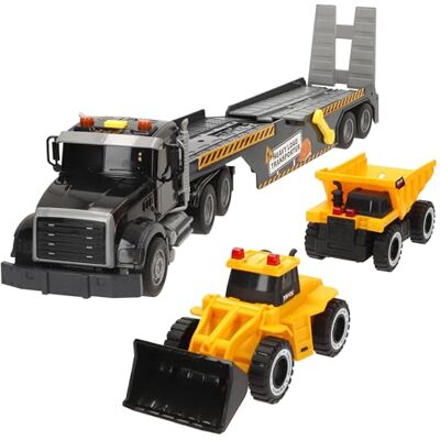ColorBaby Speed & Go Tráiler de Juguete, Incluye Excavadora y volquete construcción, Sistema de fricción, Escala 1:14, Luces y Sonidos, Juguetes niños 3 años, Camiones de Juguetes Grandes () ColorBaby Speed & Go Tráiler de Juguete, Incluye Excavadora y volquete construcción, Sistema de fricción, Escala 1:14, Luces y Sonidos, Juguetes niños 3 años, Camiones de Juguetes Grandes ()